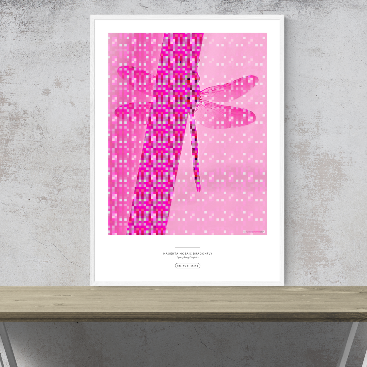 Magenta Mosaic Dragonfly⎜Poster