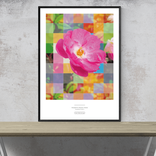 Magenta Mosaic Rose⎜Plakat