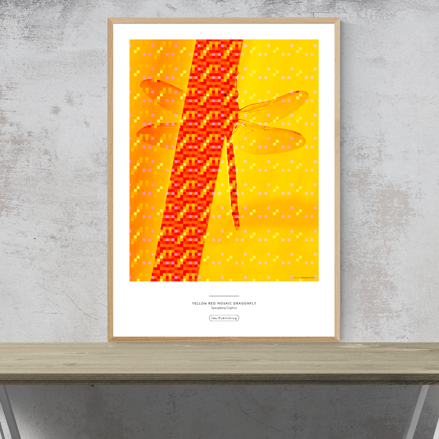 Yellow Mosaic Dragonfly⎜Poster