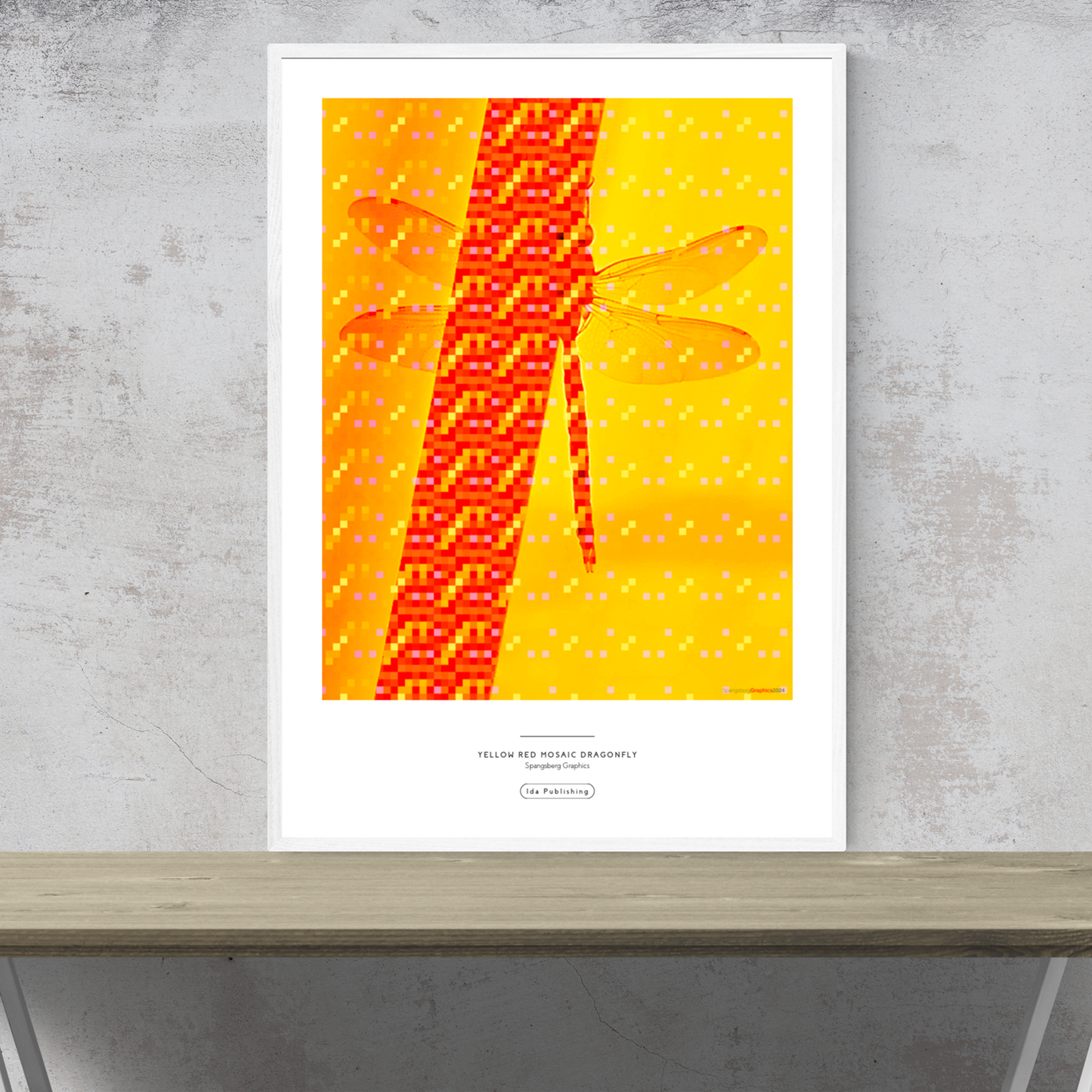 Yellow Mosaic Dragonfly⎜Poster