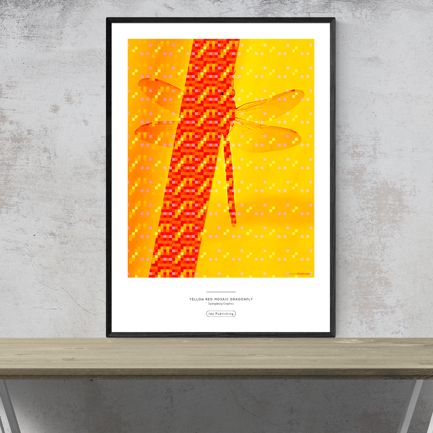 Yellow Mosaic Dragonfly⎜Poster