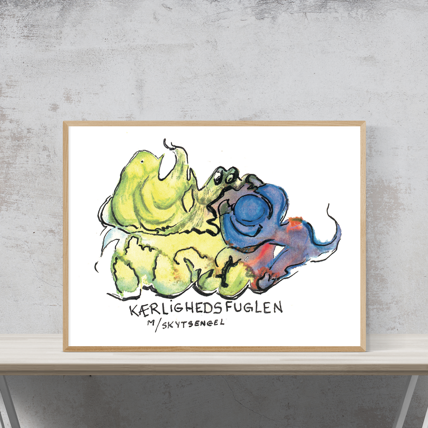 Lovebird w/guardian angel⎜Poster