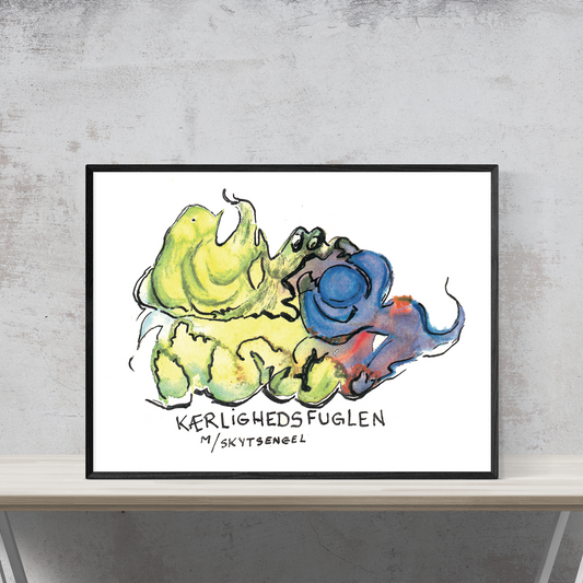 Kærlighedsfugl m/skytsengel⎜Plakat