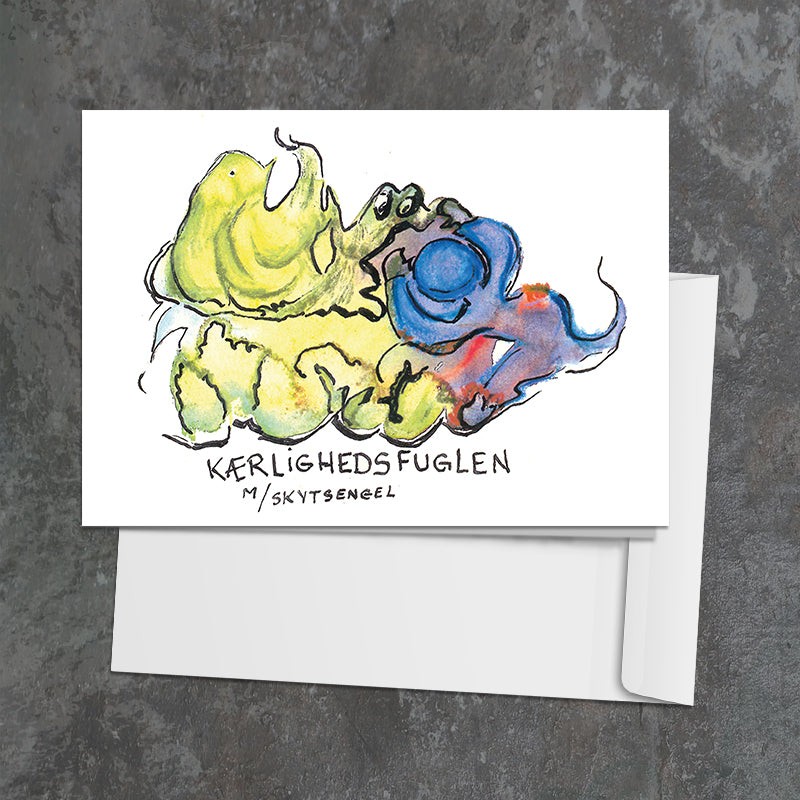 Love bird w/guardian angel⎜Art card