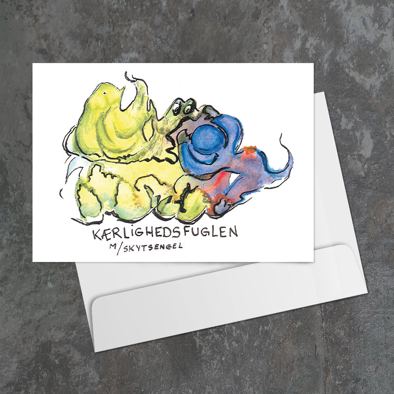 Love bird w/guardian angel⎜Art card