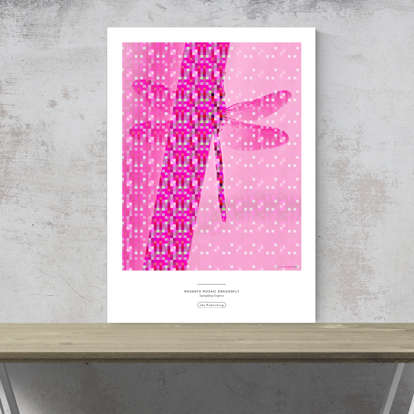 Magenta Mosaic Dragonfly⎜Plakat