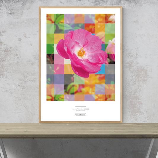 Magenta Mosaic Rose⎜Poster