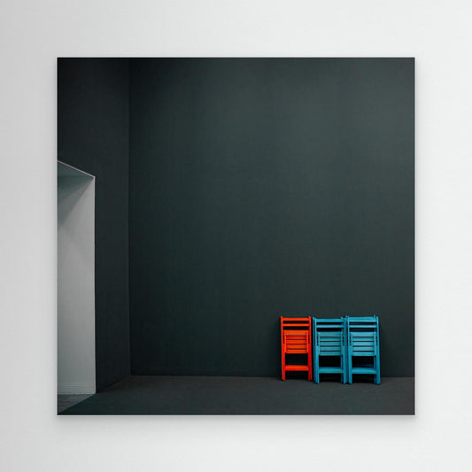 Two Blue and One Red